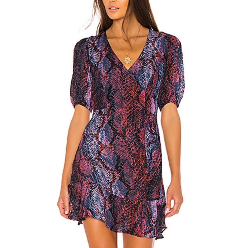 Parker Soliana Ruched Mini Dress in Serpentina Size 0